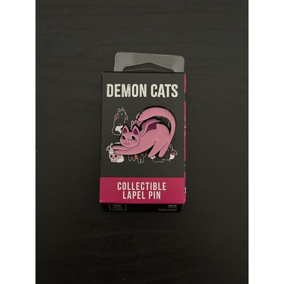Demon Cats Pink Cat Enamel Pin - Picture 1 of 3